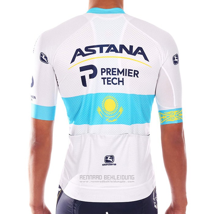 2021 Fahrradbekleidung Astana Champion Kasachisch Trikot Kurzarm und Tragerhose - zum Schließen ins Bild klicken